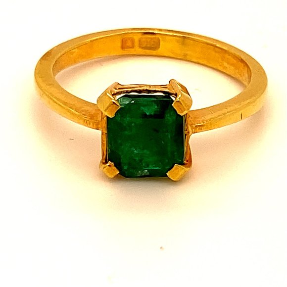 Columbian Emerald 2.02ct Solid 22K Gold Ring - Picture 1 of 7